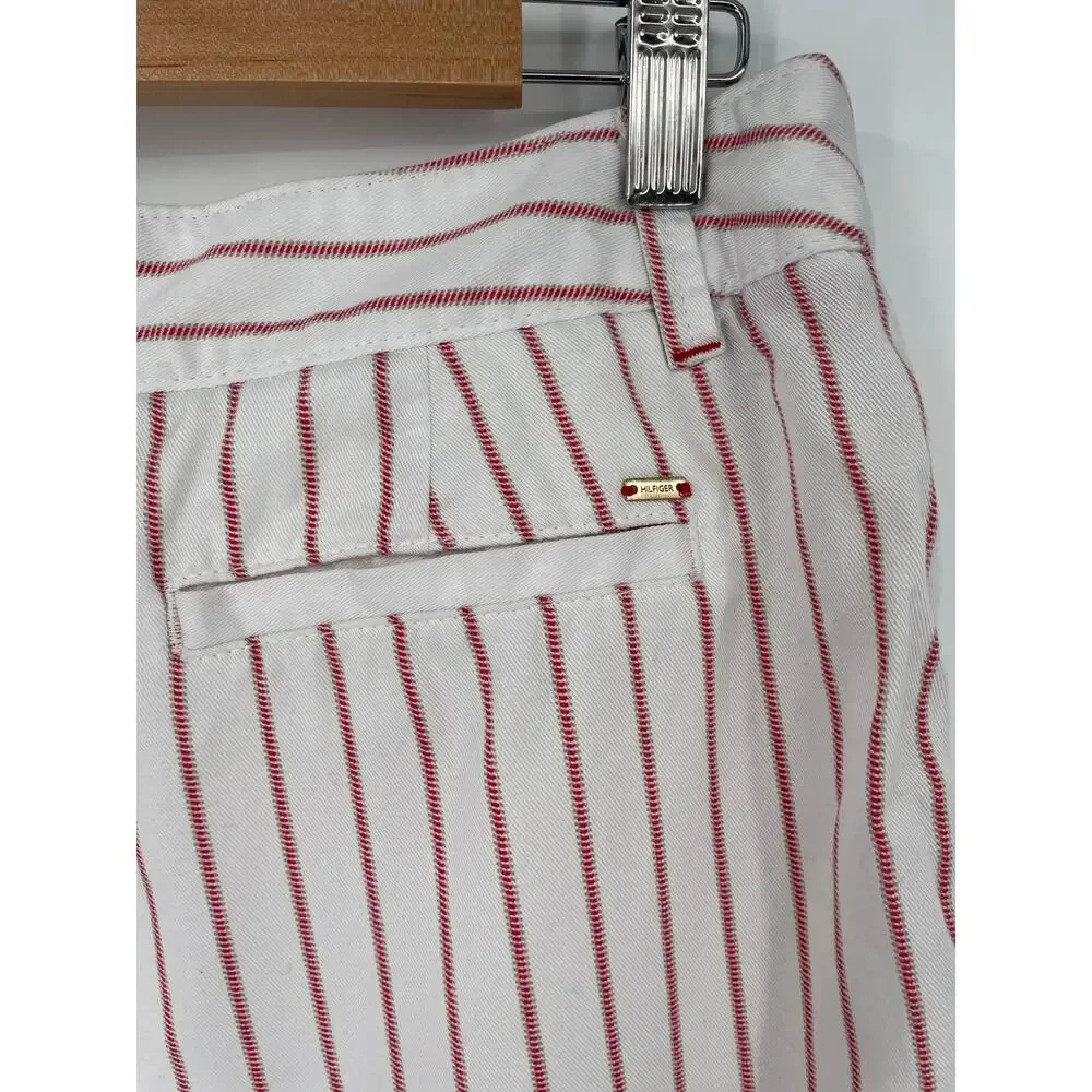 Tommy‎ Hilfiger White and Red Striped Shorts Size 8
